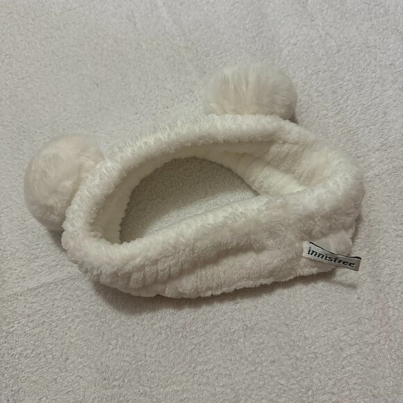 Innisfree Teddy Bear Pom Pom Headband, White - Picture 2 of 2